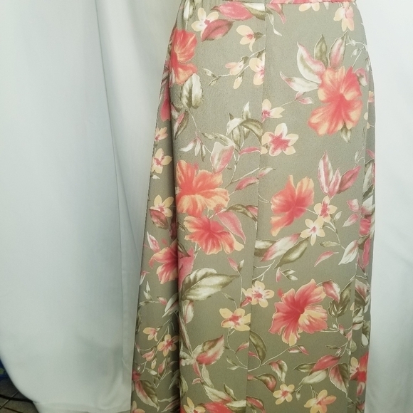 Coldwater Creek‎ Size 10 Long maxi dress Sleeveless tank Floral Tan split Back - Picture 7 of 11